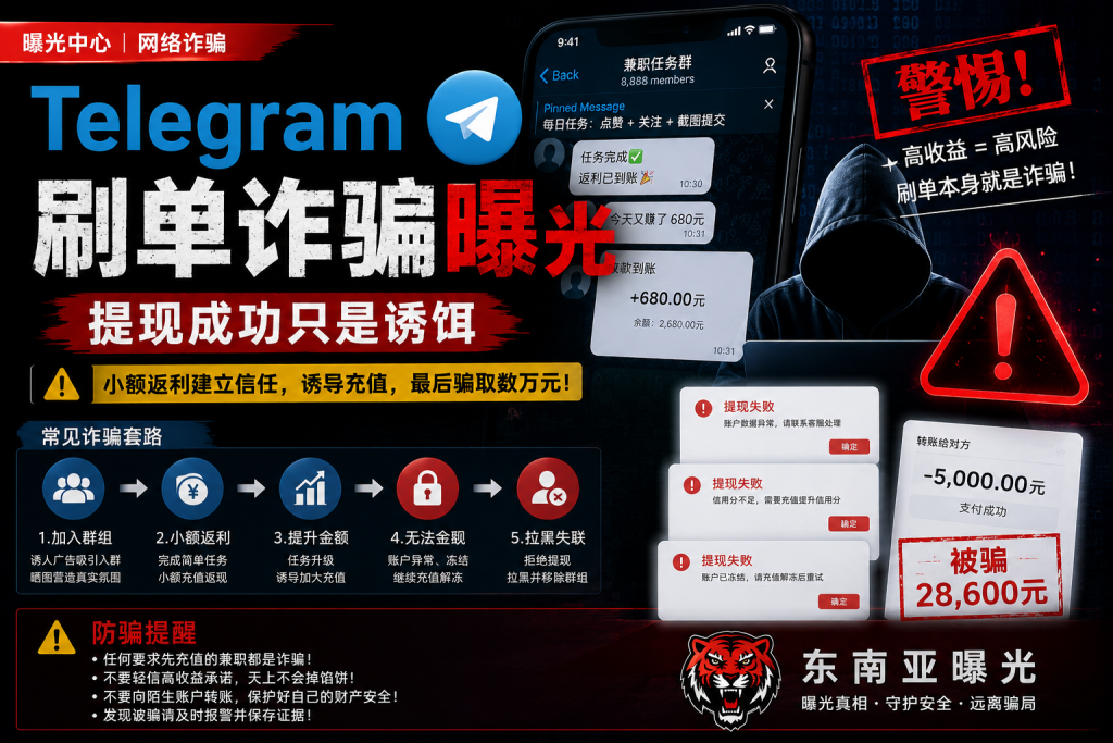 Telegram刷单诈骗最新套路曝光：提现成功只是第一步，最后被骗数万元