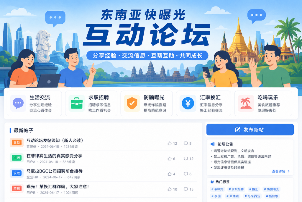 📢 东南亚快曝光互动论坛发帖须知（新人必读）