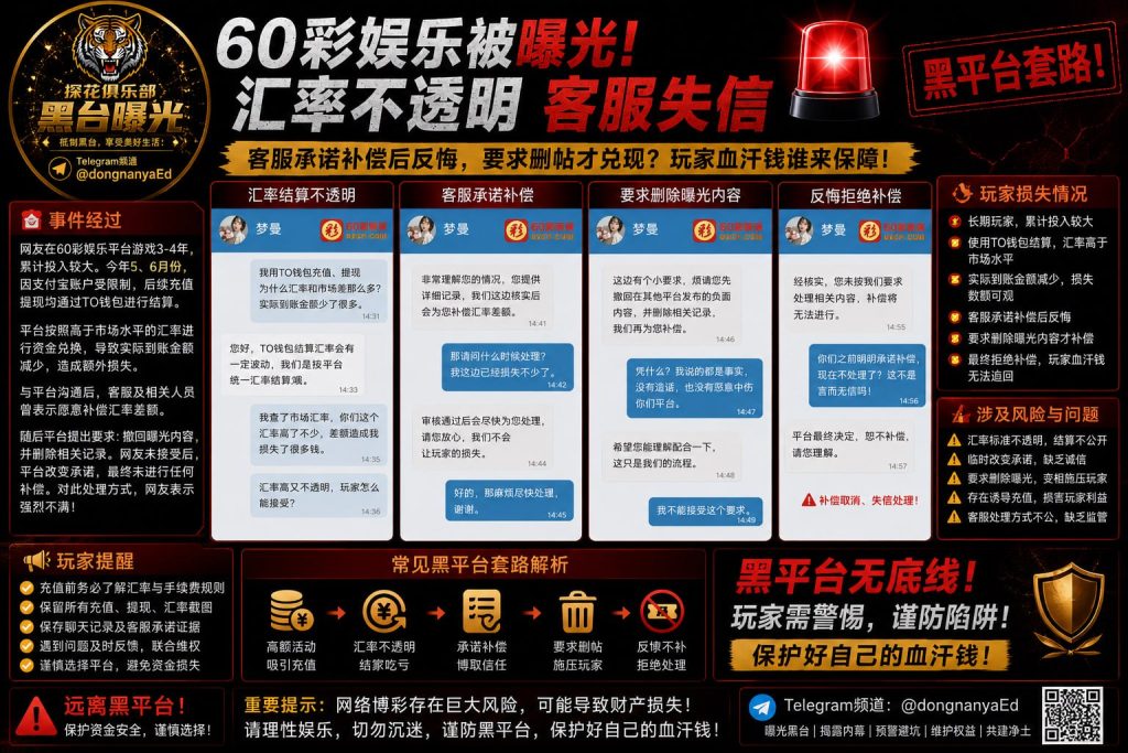 中国｜60彩娱乐平台汇率结算不透明导致用户损失，引发争议