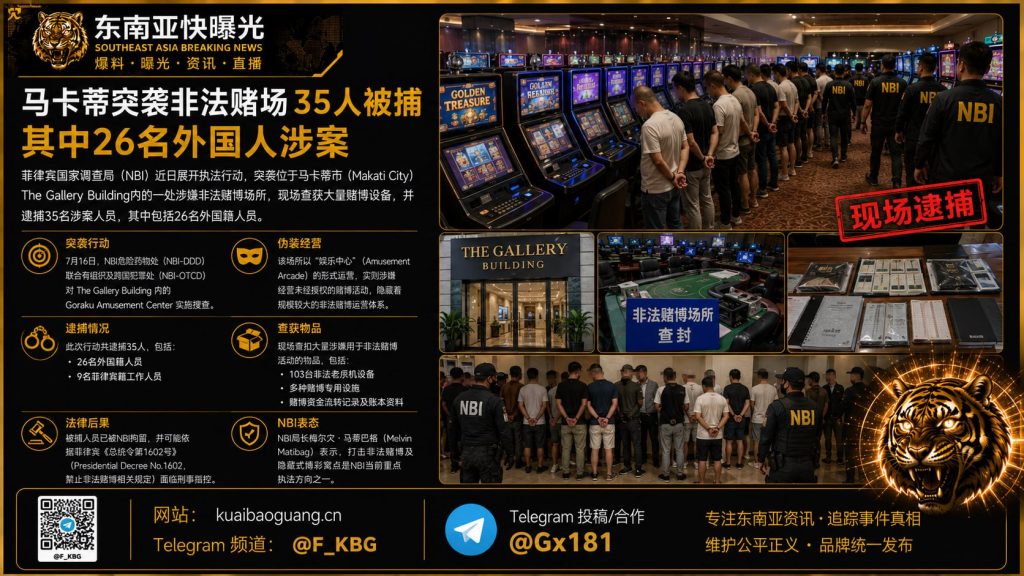 菲律宾资讯｜马卡蒂突袭非法赌场 35人被捕 其中26名外国人涉案