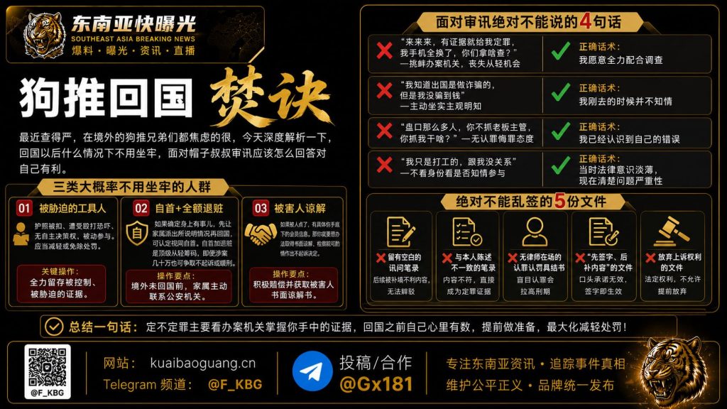 中国｜境外诈骗嫌疑人回国免罪全攻略：审讯技巧与风险提示