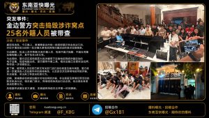 柬埔寨｜金边警方捣毁电信诈骗窝点，抓获25名中国及缅甸嫌疑人