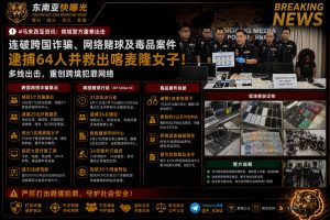 马来西亚｜槟城警方破获跨国诈骗、赌球及毒品案 逮捕64人并救出喀麦隆女子