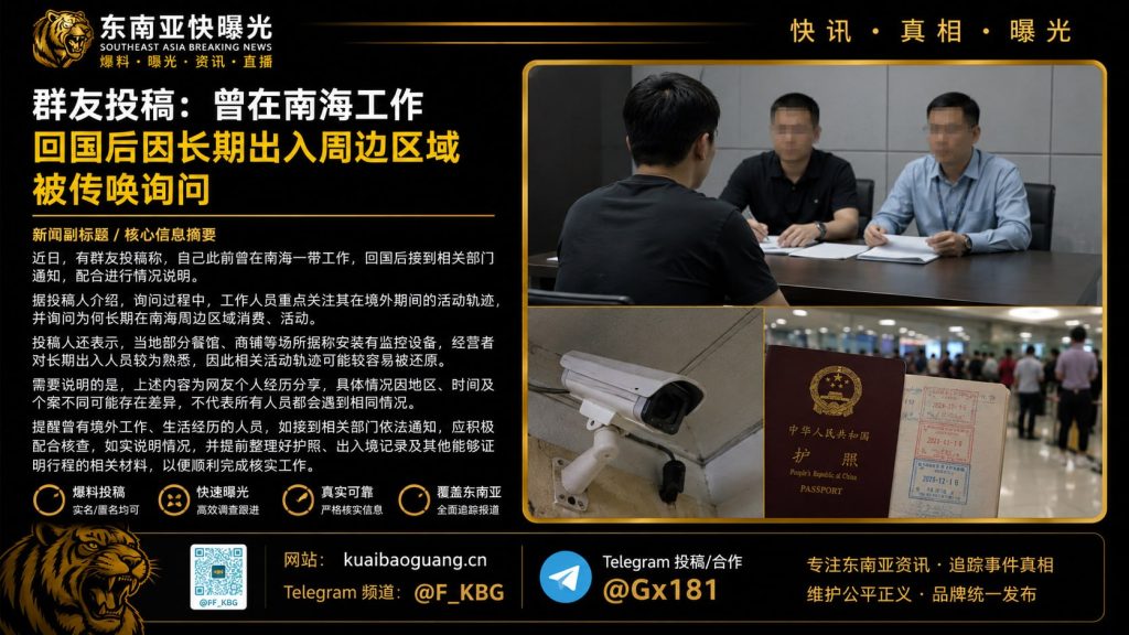 中国｜前南海工作人员回国后被传唤接受情况说明，重点核查出入轨迹