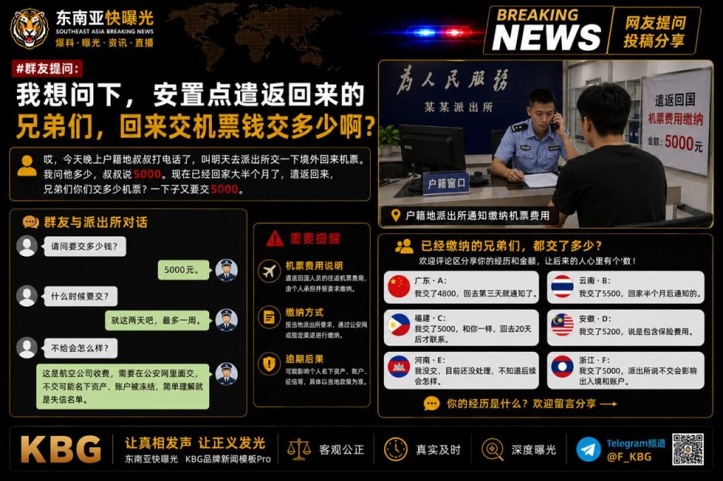 中国｜安置点遣返后被要求补交机票费用，金额5000元