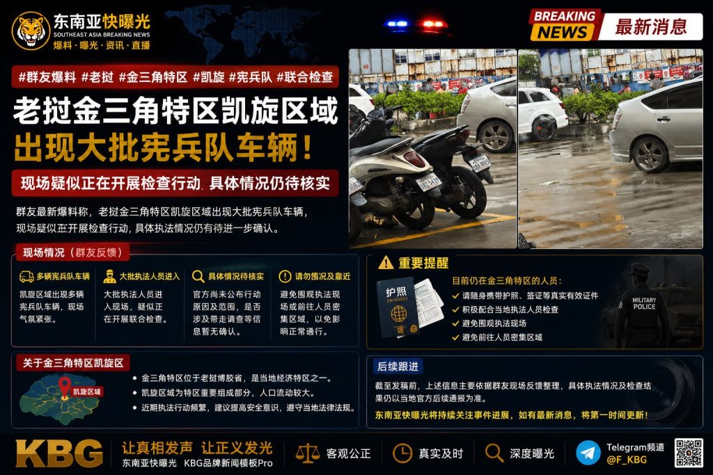 老挝｜金三角特区凯旋区域出现宪兵队联合检查