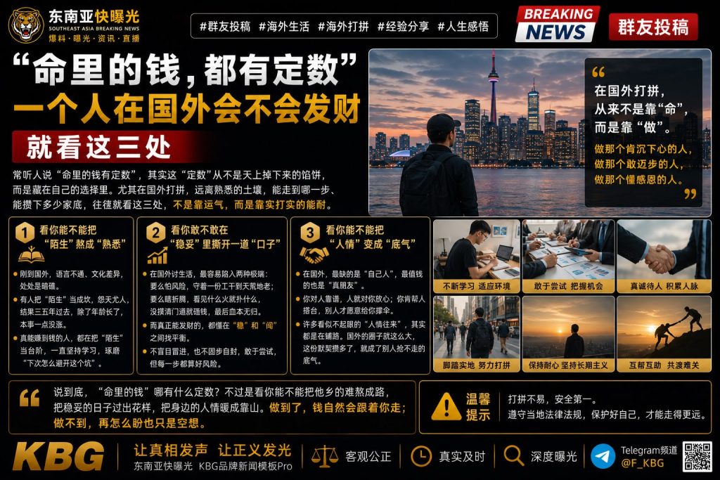 海外｜把陌生熬成熟悉、敢闯稳妥、用人情筑底气，海外打拼致富三要诀