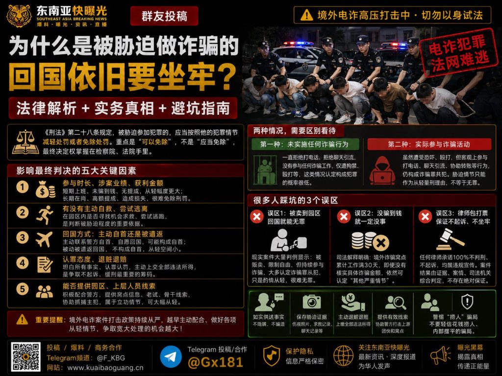中国｜境外诈骗园区被胁迫人员回国仍面临坐牢风险法律风险