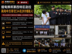 缅甸资讯｜掸邦第四特区勐拉在打洛口岸向中方移交34名涉诈嫌疑人