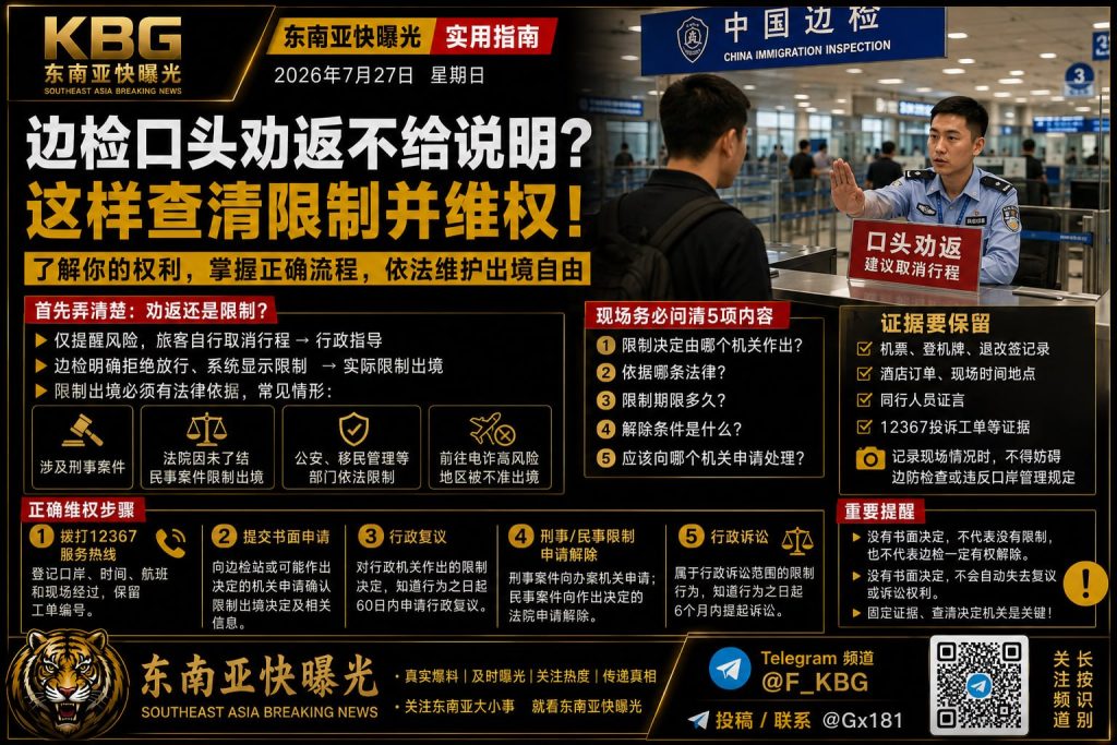 中国边境｜口头劝返不给说明？这样查清限制并维权