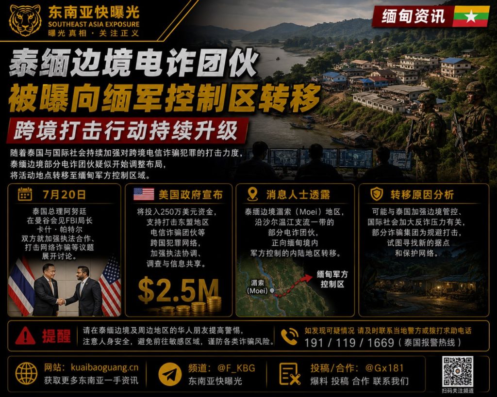 缅甸｜跨境电信诈骗团伙转移至军方控制区，打击行动升级