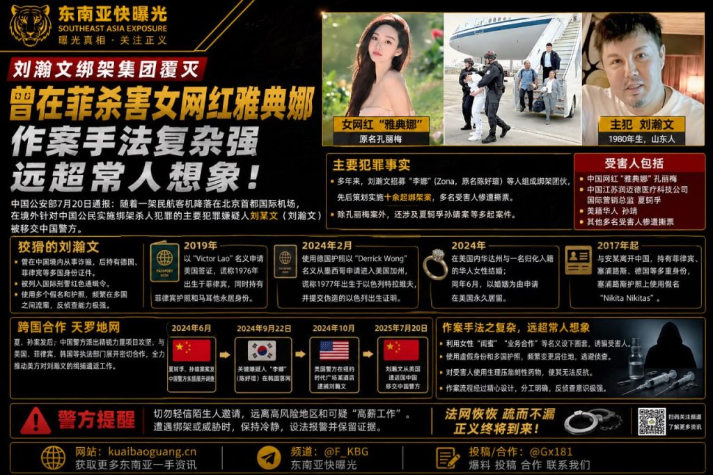 菲律宾｜刘瀚文绑架集团覆灭，曾杀害女网红雅典娜