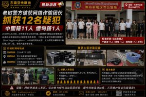 老挝｜沙湾拿吉警方破获网络诈骗案，12嫌疑人被捕，11为中国籍
