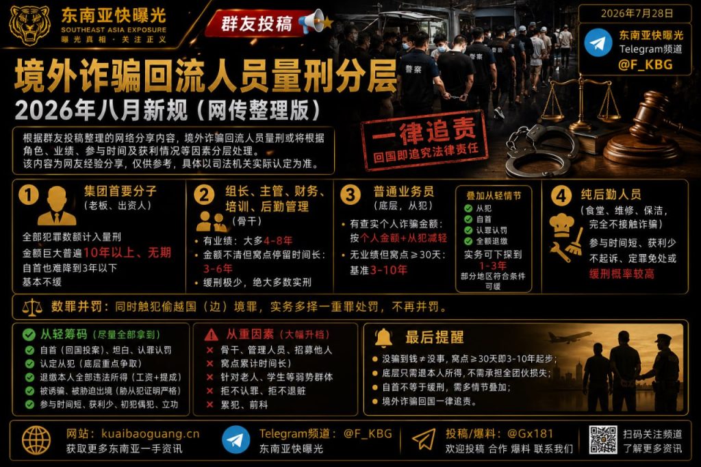 中国｜境外诈骗回流人员量刑分层新规发布，细化处罚标准