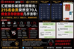 汇旺娱乐城｜网友反映代理后台数据异常，会员与佣金突遭变化