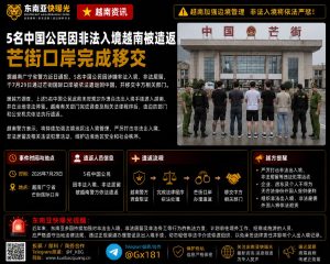 越南｜5名中国公民非法入境被遣返，芒街口岸完成移交