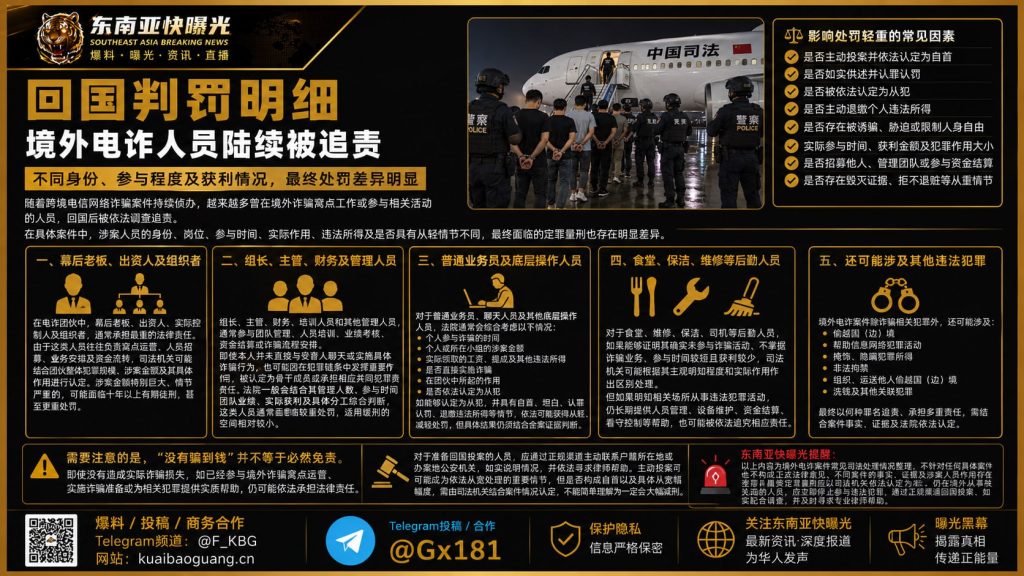 中国｜国内司法机关推进境外电诈人员追责，不同角色岗位判罚明细曝光