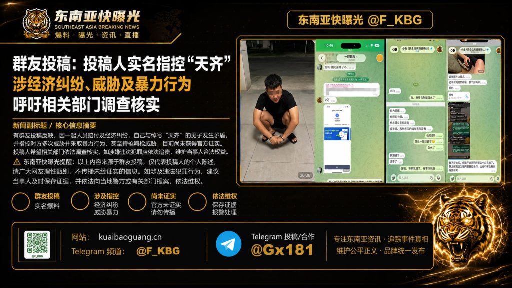 东南亚｜男子遭实名指控涉巨额经济纠纷与持枪威胁事件