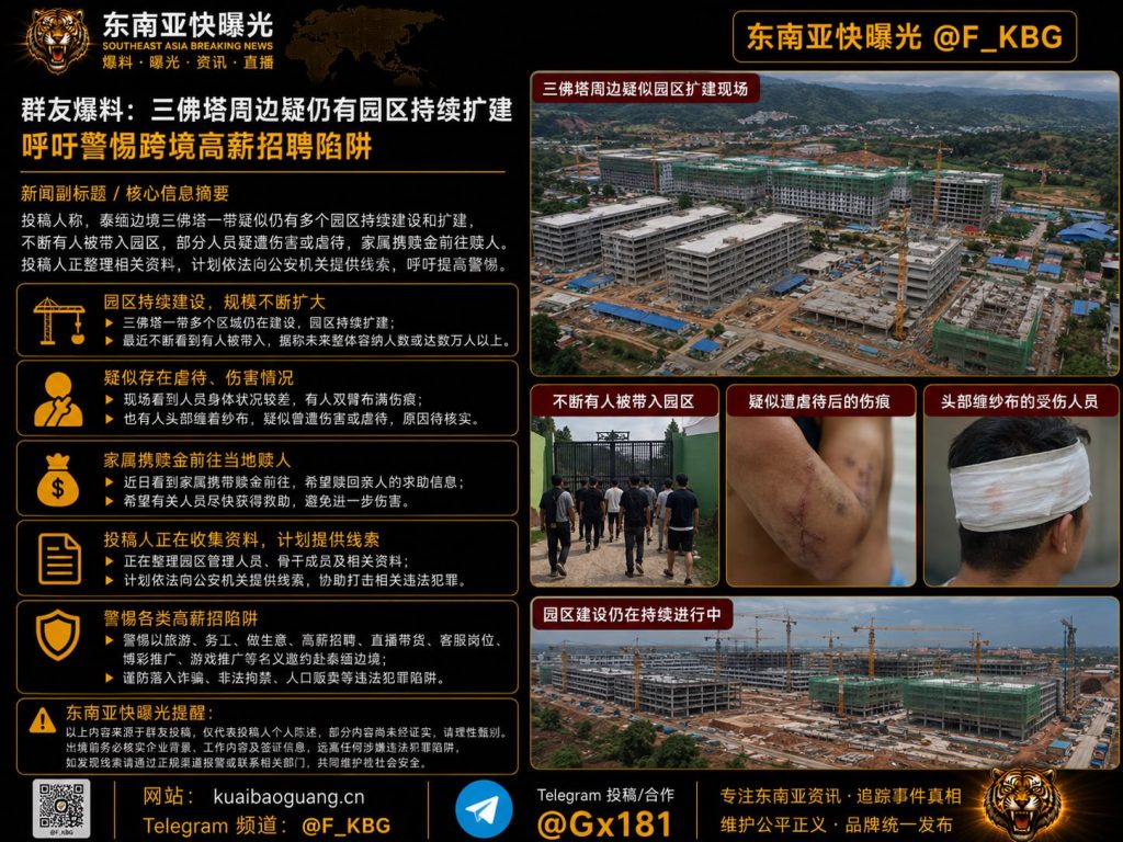 泰国｜三佛塔周边园区持续扩建 警惕跨境高薪招聘及涉嫌犯罪陷阱