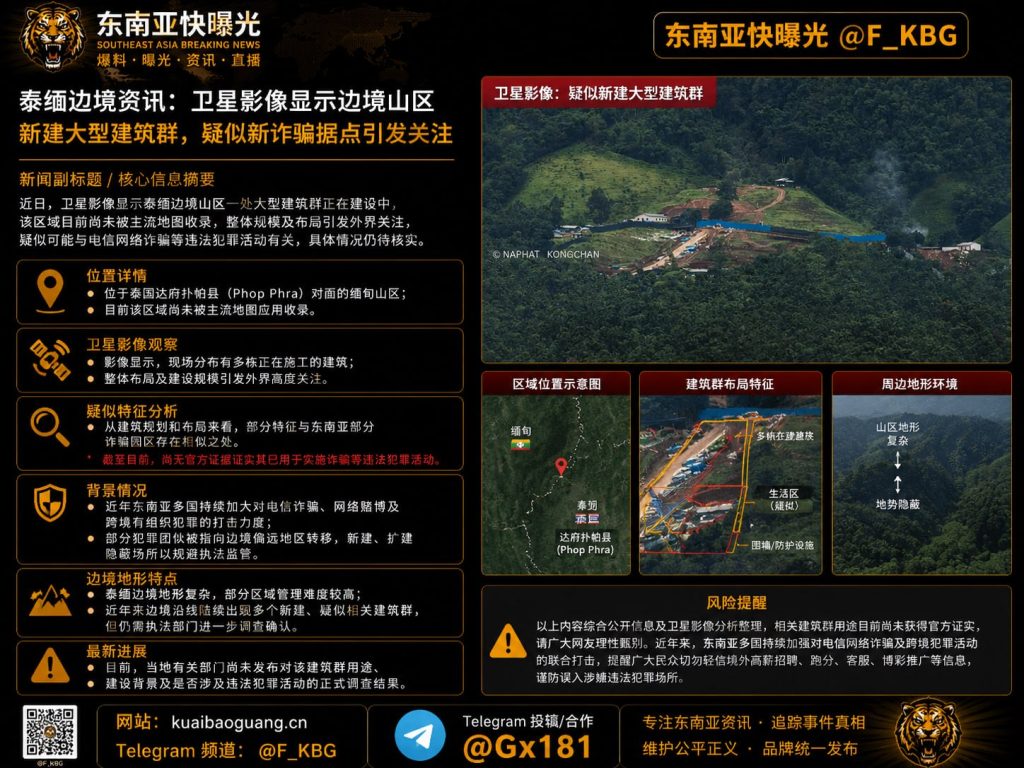 泰国｜卫星影像揭示边境山区新建大型建筑群 疑似诈骗据点