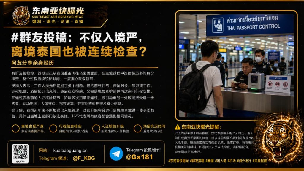 泰国｜离境检查升级，多轮身份核验导致旅客航班延误风险增加