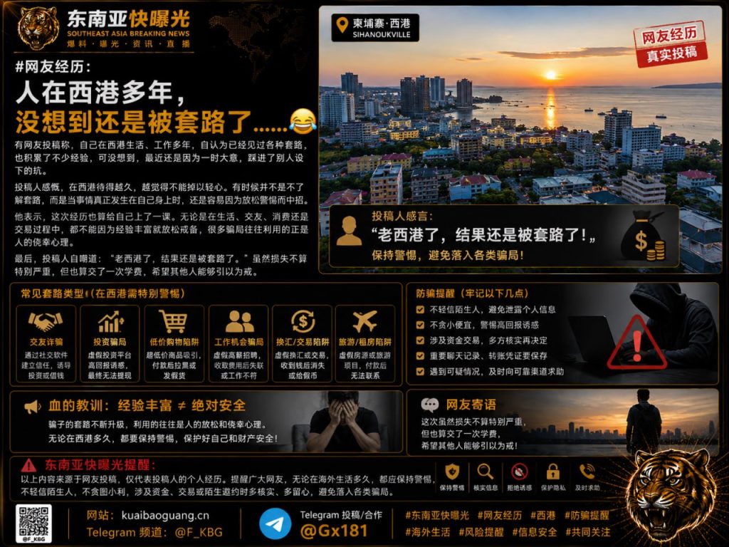 柬埔寨｜西港老居民仍被诈骗，损失虽小却警示海外生活