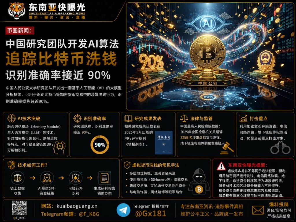 中国｜研究团队开发AI算法追踪比特币洗钱，识别率近90%