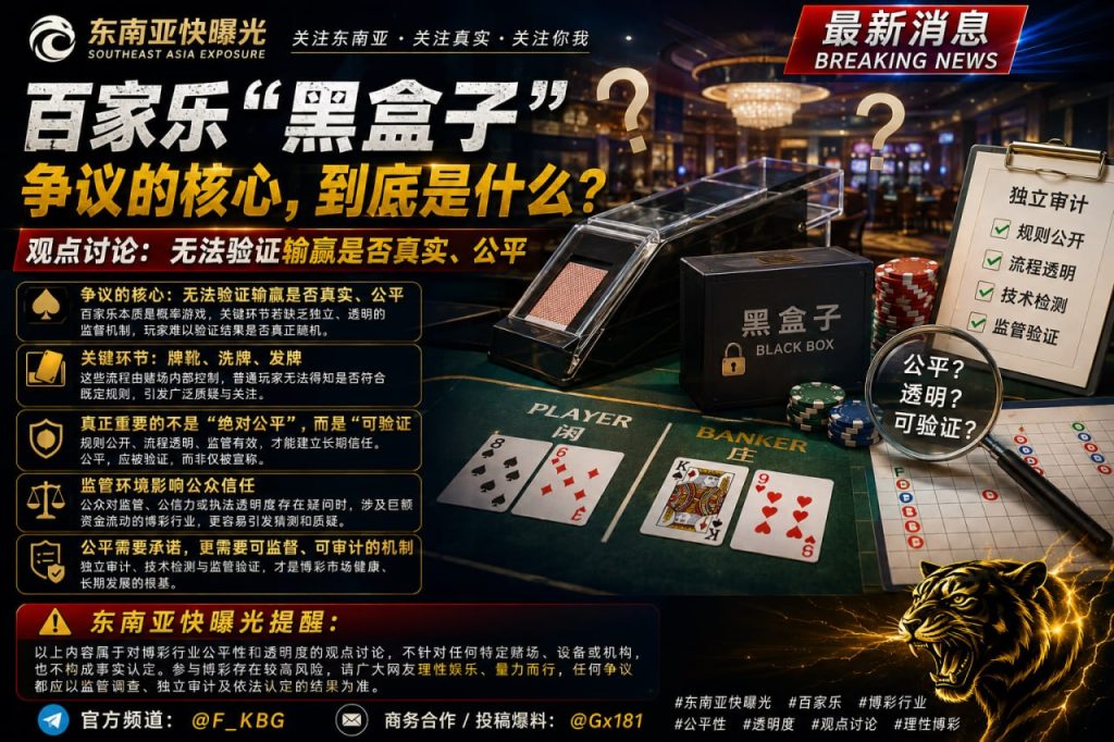 东南亚｜百家乐“黑盒子”争议：玩家质疑公平性，监管呼吁透明审计