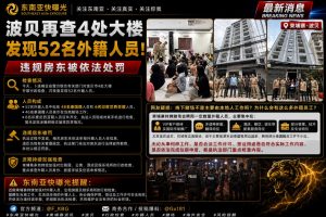 柬埔寨｜波贝市四大楼检查发现52名外籍人员，违规房东受罚