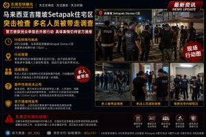 马来西亚｜吉隆坡Setapak住宅区突击检查，多名人员被带走调查