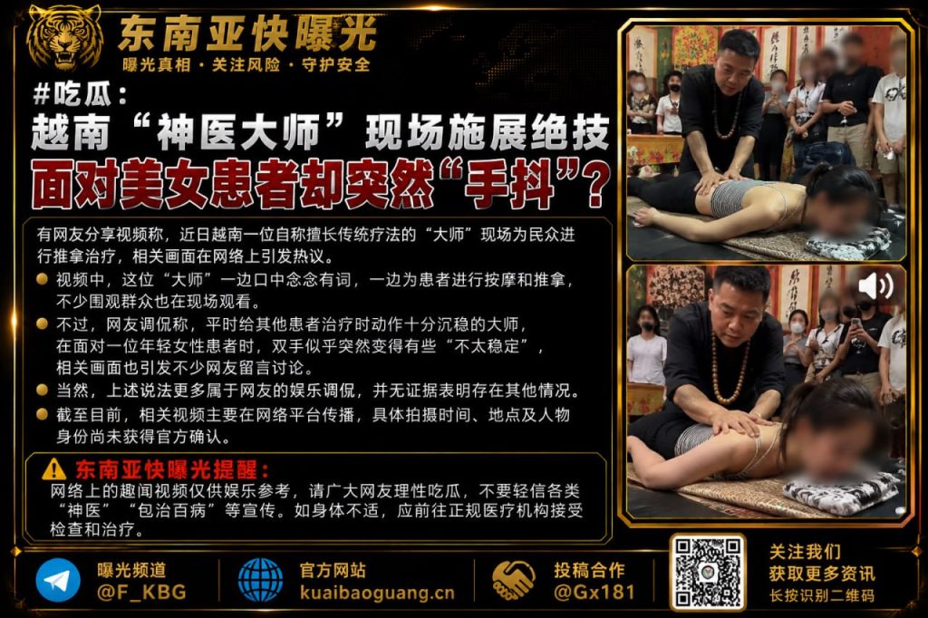 越南｜现场推拿表演，面对美女患者手抖引发热议，网络热议