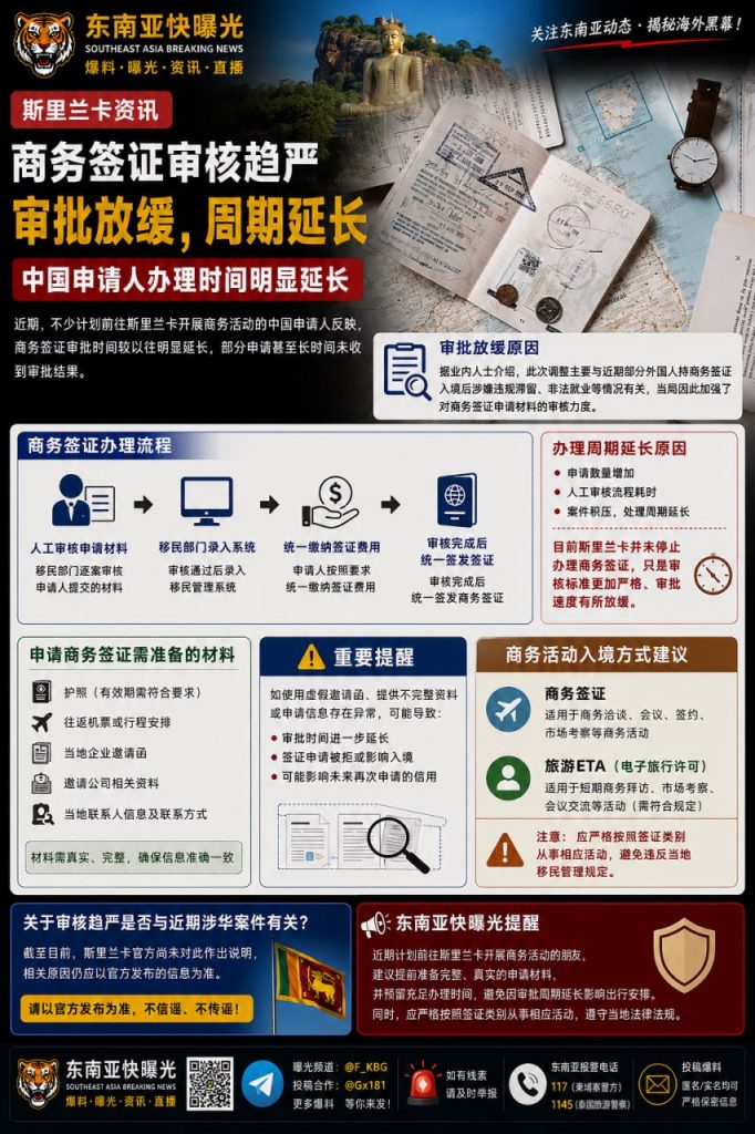 斯里兰卡｜商务签证审批放缓，申请周期延长影响中国企业