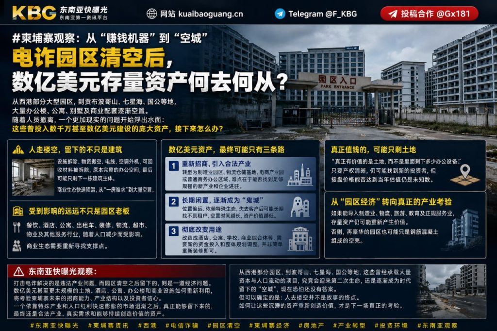 柬埔寨｜电信诈骗园区清空后数亿美元资产去向何处，面临的挑战与未来规划