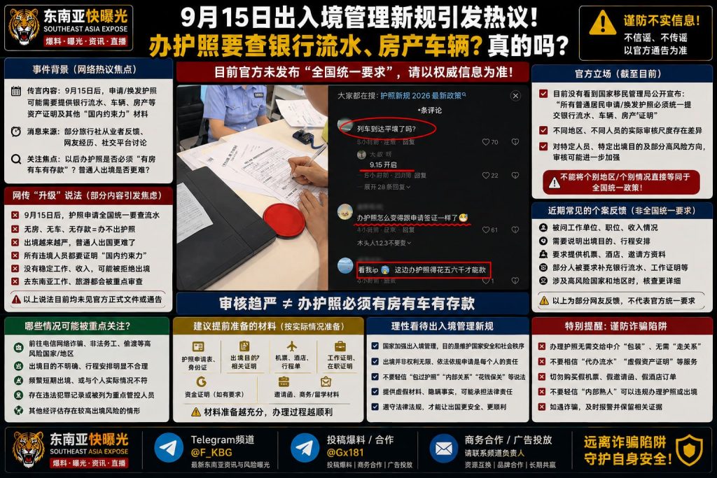 中国资讯｜9月15日出入境新规引发热议，办护照需要查验银行流水和房产吗