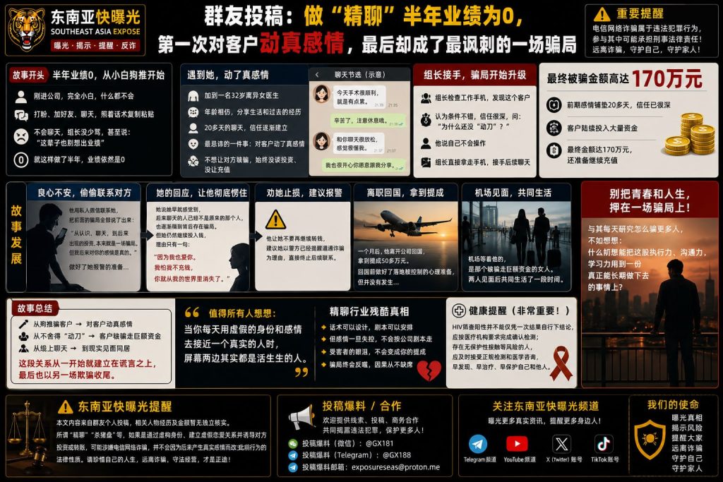 柬埔寨｜涉诈人员在精聊骗局中对女客户动真感情，回国相聚后反遭染病报应