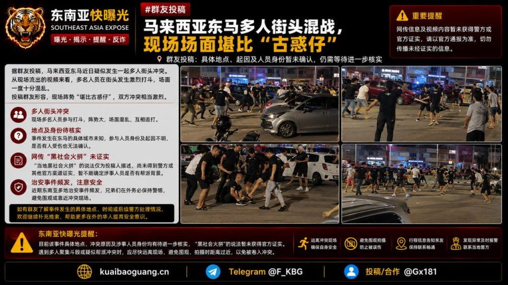 马来西亚东马｜街头激烈多人混战现场堪比古惑仔，引发治安担忧