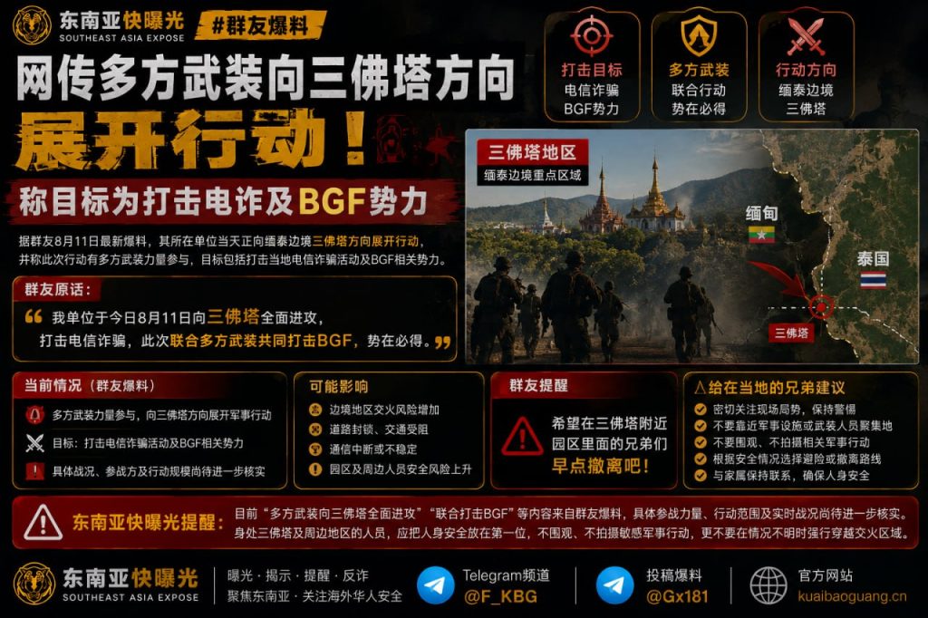 缅甸｜多方武装向三佛塔方向展开行动，打击电诈及BGF势力