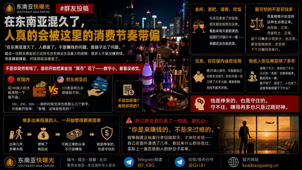 东南亚资讯｜海外群友分享真实感悟，消费节奏改变导致存款归零