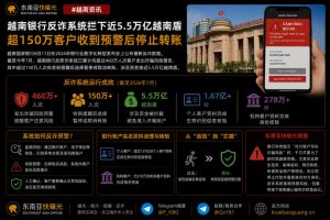 越南资讯｜银行反诈系统拦下近5.5万亿盾，150万人停止转账