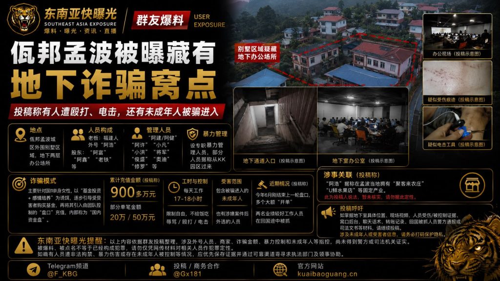 缅甸佤邦｜孟波别墅地下诈骗窝点曝光，受害者遭殴打电击