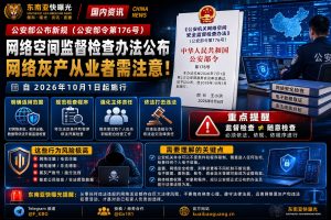 中国｜公安部发布网络空间监督检查新规，强化对灰产从业者监管