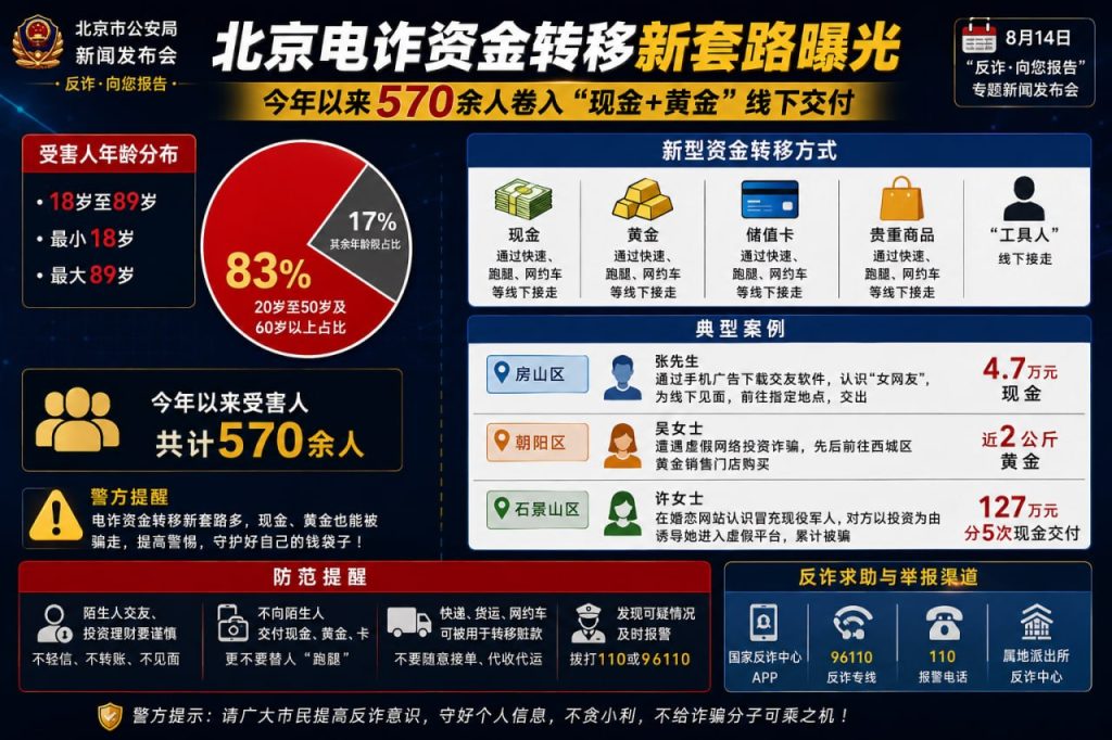 北京资讯｜电诈资金转移出现新套路，570余人卷入线下交付