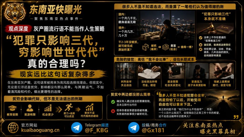 东南亚资讯｜剖析灰产圈言论逻辑，揭示高风险选择背后的心理