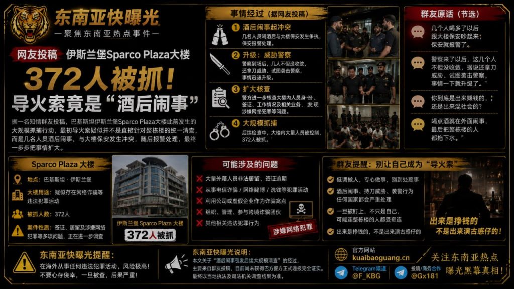 巴基斯坦｜伊斯兰堡大楼372人被抓，网传酒后闹事引发大规模清查