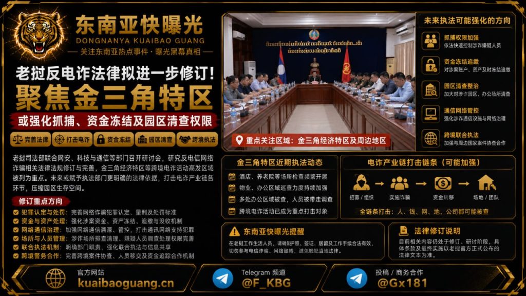 老挝资讯｜反电诈法律拟进一步修订，聚焦金三角特区强化执法权限