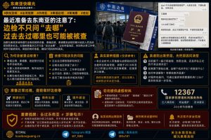 东南亚资讯｜出境核查趋严，边检重点关注赴柬埔寨老挝及泰缅边境人员过往行程