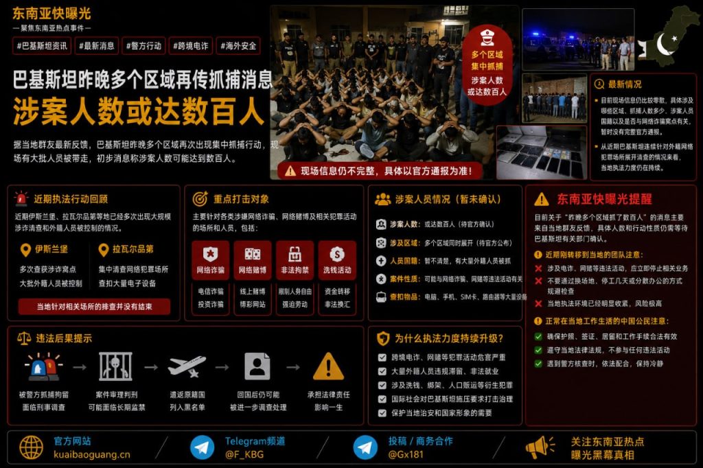 巴基斯坦资讯｜多地再传集中抓捕行动，涉案人数或达数百人