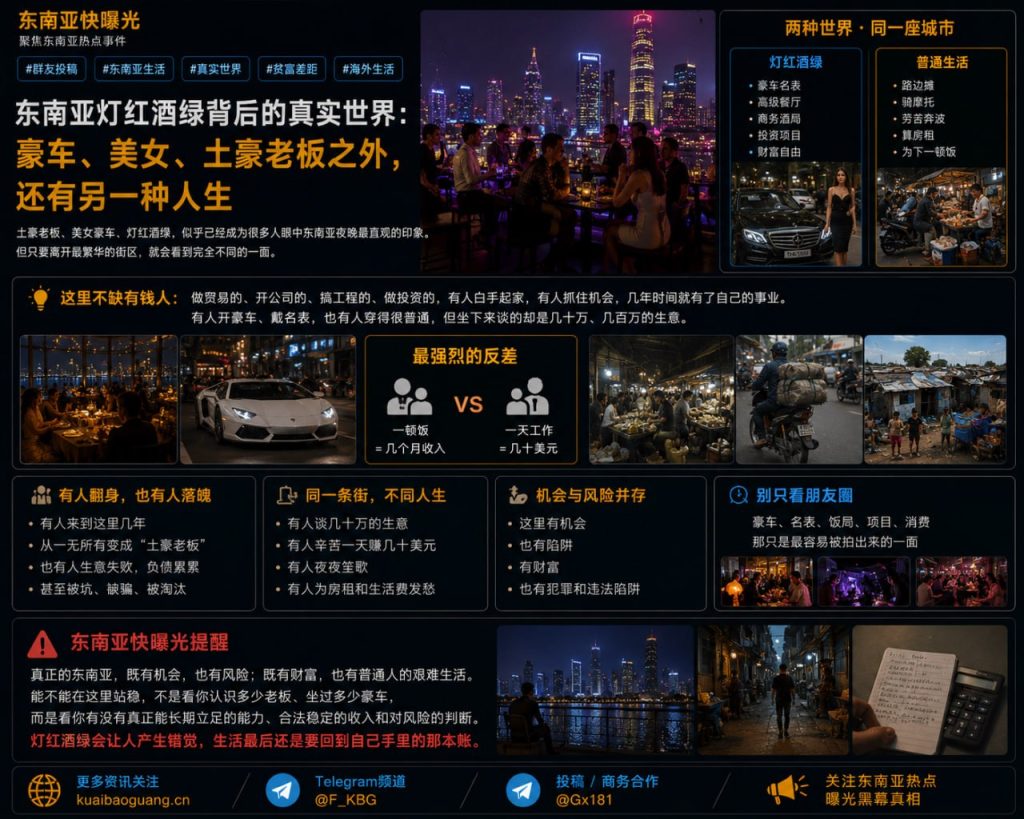 东南亚资讯｜灯红酒绿背后的真实世界：豪车美女与普通人的生活反差