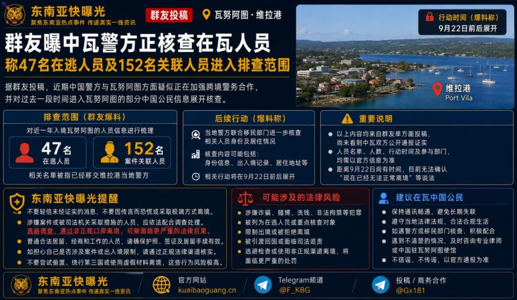 瓦努阿图｜中瓦警方跨境合作核查在逃及关联人员