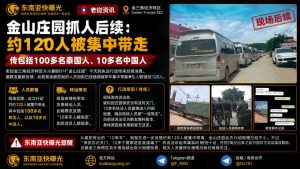 老挝金三角｜金山庄园执法行动后续更新，约一百二十人被集中带离